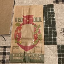 Saco de papel vintage RED OWL STORES INCC veja janela frescor café comida saco, usado comprar usado  Enviando para Brazil