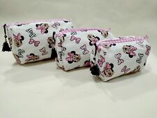 Usado, Bolsa de higiene acolchoada de algodão Mickey Mouse impressa bolsa de armazenamento cosmética de 3 peças comprar usado  Enviando para Brazil