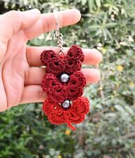 Llavero de crochet mariposa, hecho a mano, ombre rojo segunda mano  Embacar hacia Argentina