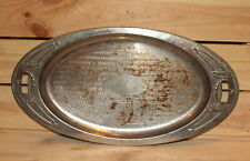 Antique Art Nouveau ornate metal serving tray, used for sale  Shipping to South Africa