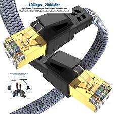 Cable Ethernet Cat8 trenzado de 6 pies-35 pies de alta resistencia súper velocidad 40 Gbps/2000 Mhz RJ45 segunda mano  Embacar hacia Argentina