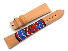 Watch Band NEW Cinturino Pelle Dipinto a Mano Misura 20mm Made in Italy Flag USA, usado comprar usado  Enviando para Brazil