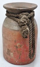 Antigua olla de madera de almacenamiento de agua del Himalaya con cuerda original hecha a mano, usado segunda mano  Embacar hacia Argentina
