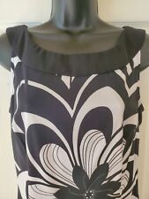 Usado, Vestido feminino Connected Apparel tamanho 10 gola V preto branco floral sem mangas comprar usado  Enviando para Brazil