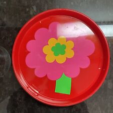 Used, Vintage Red Pink Yellow Laurids Lonborg Lena & Al Eklund Tin Flower tray DENMARK for sale  Shipping to South Africa