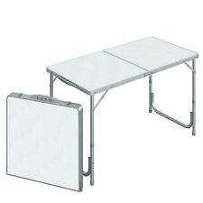 Outsunny 4ft Aluminium Portable Folding Camping Picnic Table Outdoor Used for sale  Shipping to South Africa