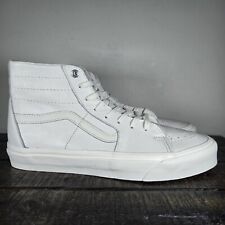 Vans Sk8 Hi Hombres Talla 9.5 Cuero Parte Superior Alta Zapatos de Monopatín Blancos segunda mano  Embacar hacia Argentina