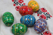 Huevos de Pascua de madera hechos a mano regalo tradicional ucraniano pysanky pintados a mano, usado segunda mano  Embacar hacia Argentina