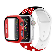 Mickey Mouse Silicone Band+Tempered Glass Watch Case Para iWatch Series 7 6 5 4 3 comprar usado  Enviando para Brazil