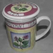 Caneca de porcelana Cha Cult chá hortelã-pimenta com filtro e tampa, usado comprar usado  Enviando para Brazil