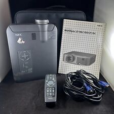 NEC MODEL LT155 MULTI SYNC LCD PROJECTOR W/ CORD USER MANUAL REMOTE CONTROL CASE, used for sale  Shipping to South Africa