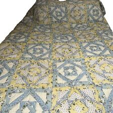 Pine Cone Hill Quilt in Blue/yellow/white 107x88, used for sale  Shipping to South Africa