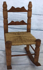 Mueble mecedora vintage de madera para muñecas de 12,25" de altura silla de asiento de cuerda/cordel segunda mano  Embacar hacia Mexico