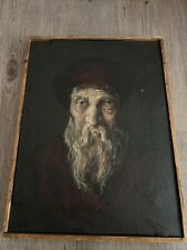 Antique Signed Oil on Canvas Gentleman Portrait Old Estate Find Haunting Bearded, used for sale  Shipping to Canada