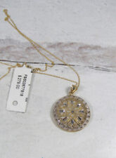 14K Yellow White Gold Diamond Cut Disc Mandela Star Pendant Chain NWT, used for sale  Shipping to South Africa