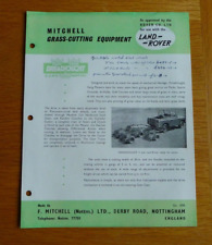 LAND ROVER MITCHELL GRASS CUTTING EQUIPMENT SALES SHEET 1 PAGE 1960'S jax for sale  Shipping to South Africa