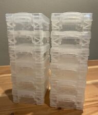 Usado, Caixas de armazenamento de plástico 4” X 3” contas de lápis de cor fornecimento armazenamento (conjunto de 10) transparente comprar usado  Enviando para Brazil