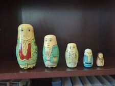 Rare VTG Wooden Matryoshka Stacking Nesting Doll US Founding Fathers  5PCS for sale  Shipping to South Africa
