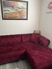 burgundy sectional couch sofa for sale  Hemet