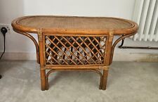 Used, Retro Vintage Bamboo Table Varnished Rattan Wicker Boho 84 cm for sale  Shipping to South Africa