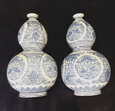 Vaso de porcelana chinês vintage abajur cabaça azul e branca, usado comprar usado  Enviando para Brazil
