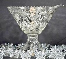 cups w cut punchbowl glass for sale  Leander
