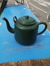 Large Green Vintage Enamel Tea - Pot for sale  Shipping to South Africa