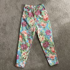 Usado, Pantalones de mezclilla vintage Palmettos años 80 florales mamá talla 11 flores de cintura alta segunda mano  Embacar hacia Argentina