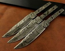 Lot of 3 Handmade Damascus Steel Blank Blade-Heat Treated-Knife Making-B206 for sale  Shipping to South Africa