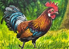 Watercolor painting rooster for sale  USA