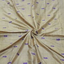 Tecido artesanal vintage bege 100% seda pura tecido à mão remanescente de sari 5YD sucata de seda comprar usado  Enviando para Brazil