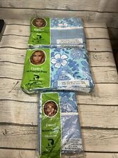Conjunto completo de lençóis Dan River duplo azul floral sem ferro musselina dantrel algodão retrô comprar usado  Enviando para Brazil