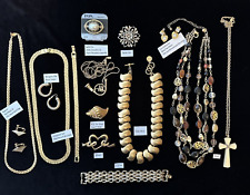 Gold Tone / Gold Plate SIGNED Vintage Jewelry Lot BERGERE Monet KJL Avon 1928 for sale  Shipping to South Africa
