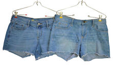Lote de 2 pares de shorts jeans Old Navy azul médio tamanho 4 Reg 100% algodão 9" cintura recortes comprar usado  Enviando para Brazil