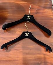 Chanel 2X Vintage Black Velvet Hangers For Clothes CC Pre-loved for sale  Shipping to South Africa