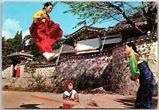 Korean See-Saw Game New Year's Day Costume Sun Beam Sunday Playing  Postcard for sale  Shipping to South Africa