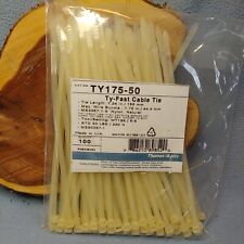 (100) Thomas & Betts TY175-50 7.34" Ty-Rap Cable Ties NOS Natural Nylon 50lbs for sale  Shipping to South Africa