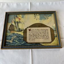 A Buzza Motto Print Poem "Playing the Game" by J. B. Downie c1925 Period Frame, used for sale  Shipping to South Africa