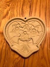Brown Bag Cookie Art Mold Daisy Hearts Flowers Hill Design Stoneware 1990, used for sale  King George