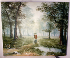 Oil Painting-T Boyce 'Forest Rain'- Ivan Shishkin Style- Unframed- Striking GC, used for sale  Shipping to South Africa