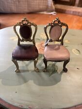 2 sillones vintage para casa de muñecas Cabernet rojos y rosados segunda mano  Embacar hacia Argentina