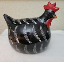 La Dolce Vita Hen House Collection Ceramic Black White Rooster Hen Chicken EUC for sale  Shipping to South Africa