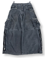 Y2K Tripp NYC Black Studded Strap Raver Baggy Black Pants/Shorts Mens 34x29 for sale  Shipping to South Africa