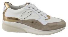 ALBERTO GUARDIANI Shoes White Gold Trainers Lace Up Sneakers s. EU37 / US6.5 for sale  Shipping to South Africa