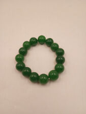 Pulsera de cuentas de piedra verde natural o vidrio; banda elástica, joyería, usado segunda mano  Embacar hacia Argentina