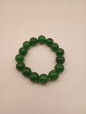 Pulsera de cuentas de piedra verde natural o vidrio; banda elástica, joyería segunda mano  Embacar hacia Argentina