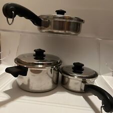 Salad Master Stainless Steel Cookware Set Pots Pans Vapo Vent Lids 6 Piece Lot F for sale  Shipping to South Africa