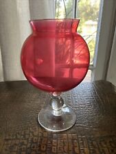 Cranberry glass stemmed for sale  Shipping to Ireland