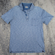 Camisa polo masculina Faherty média urze azul bolso manga curta algodão comprar usado  Enviando para Brazil