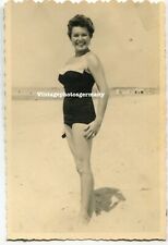 D4074 Zdjęcie lata 50. Ładna chłopiec kobieta Pół - Nagie bikini Stroje kąpielowe Ładne, używany na sprzedaż  Wysyłka do Poland